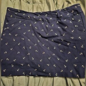 Navy Anchor Cruise Print Womens Skort Eight Clovers Brand Size 16
